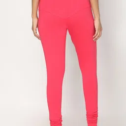 TSG Bliss Women Rose Pink Solid Churidar-Length leggings image 4