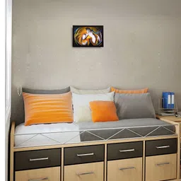 eCraftIndia Multicoloured Radha Krishna Face Matt Textured UV Framed Wall Painting image 3