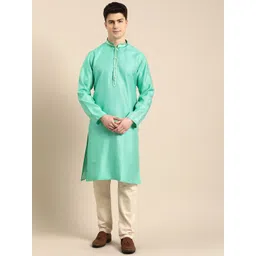 Anouk Men Ethnic Motifs Embroidered Jacquard Kurta image 3