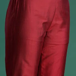 Sangria Yoke Design Puff Sleeves Sequinned Kurta with Trousers image 3