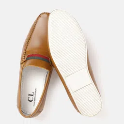 Carlton London Men Tan Brown Solid Loafers image 4