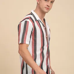 MOHICANS Men Textured Spread Collar Casual Shirt image 5