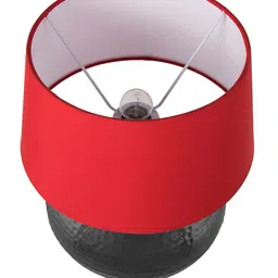 Homesake Black & Red Solid Handcrafted Bedside Standard Lamp image 2