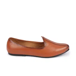 FAUSTO Men Brown Solid Mojaris image 4