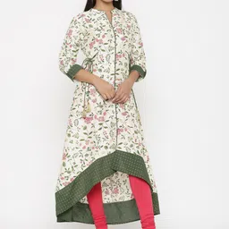 RANGMAYEE Women White Printed A-Line Kurta image 5