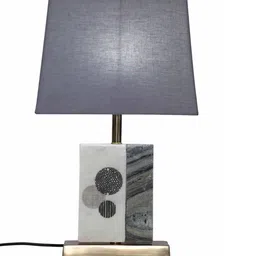 POSH-N-PLUSH Grey Solid Marble Table Lamp image 2