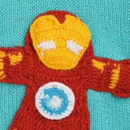 CHUTPUT Kids Blue & Red Hand Knitted Pullover Sweater image 2