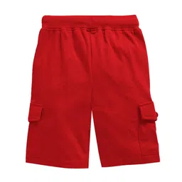 KiddoPanti Boys Pack Of 2 Coffee Brown & Red Solid Regular Fit Cargo Shorts image 5