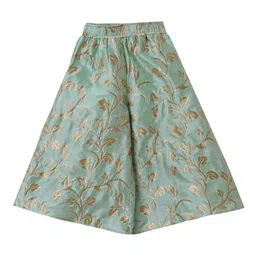 PICCOLO Girls Green Floral Kurti with Skirt & With Dupatta image 4