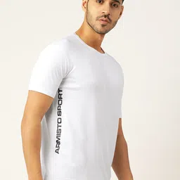 ARMISTO Men White Brand Logo Dri-FIT Solid Sports T-shirt-image-30