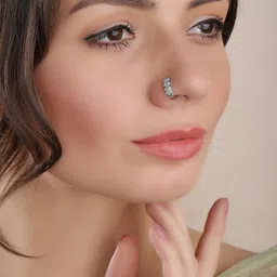 Rubans Silver-Plated White CZ-Studded Nosepin-picture-35