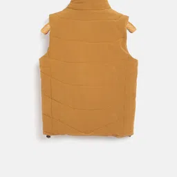 Crimsoune Club Boys Mustard Yellow Solid Lightweight Puffer Jacket image 2