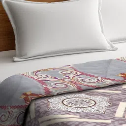 KLOTTHE Grey & Red Ethnic Motifs AC Room 500 GSM Double King Bed Comforter image 2