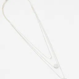 Accessorize London Silver Silver-Plated Discs Layered Nacklace image 4