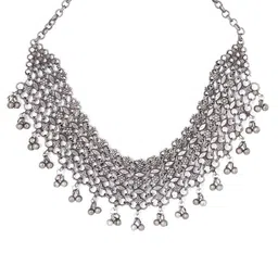 TEEJH Silver-Plated Oxidised Necklace image 5