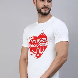 BRATMA Men White & Red Typography Printed Pure Cotton T-shirt image 4
