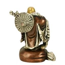 CraftVatika Gold-Toned & Brown Laughing Buddha Happy Buddha Idol Showpiece image 2