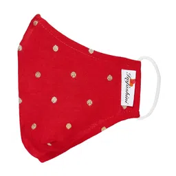 Imfashini Women Pack Of 5 Multicoloured Embroidered 2-Ply Reusable Cloth Mask image 4