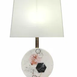 POSH-N-PLUSH White Marble Bedside Standard Lamp image 3