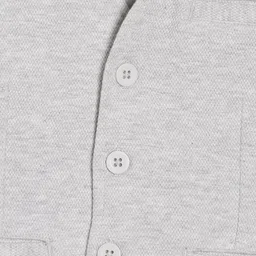 MINI KLUB Boys Grey Solid Pure Cotton Waistcoat image 2