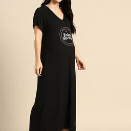 Blush 9 Maternity Typography Printed Maternity Maxi Nightdress image 5