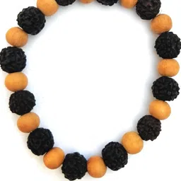 Apnisanskriti Unisex Black Rudraksha Sandalwood Chandan Bracelet image 2