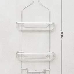 Home Centre Silver-Toned Solid Aluminium Two-Tier Shower Caddy image 2