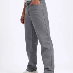 glitchez Men Luxe Look Pure Cotton Straight Fit Jeans with Belt image 5