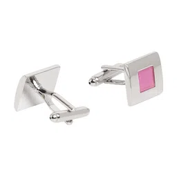 Alvaro Castagnino Silver-Toned & Pink Cufflink image 2