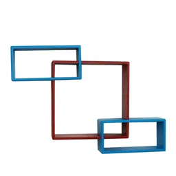 Home Sparkle Red & Blue MDF Basic Wall Shelf image 3