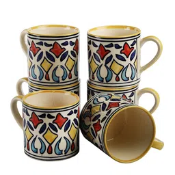 VarEesha Set of 6 Printed Ceramic Cups Set image 3