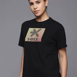 HRX by Hrithik Roshan Brand Logo Printed TrainingT-shirt image 2