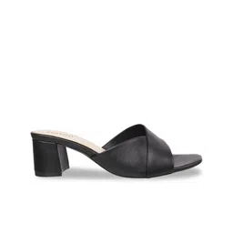 Metro Women Black Solid Block Heels image 3