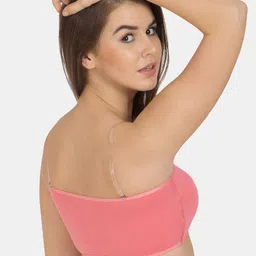 Tweens Pack of 2 Pink Solid Non-Wired Lightly Padded Bandeau Bras TW-9279-CRL-2PC-30B image 5