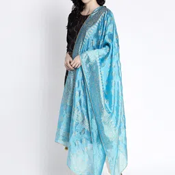 Clora Creation Women Blue Printed Dupatta image 3