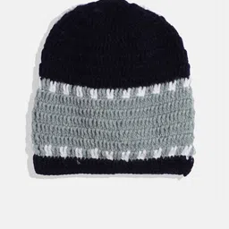 CHUTPUT Kids Set of 2 Grey & Blue Crochet Beanie image 3