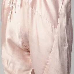 MANQ Men Pink Ethnic Motifs Chanderi Cotton Kurta with Pyjamas image 3