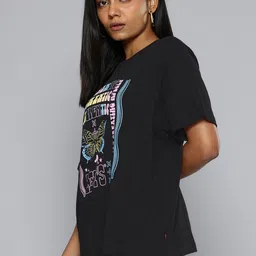 Levis Pure Cotton Typography Printed Oversized T-shirt image 3