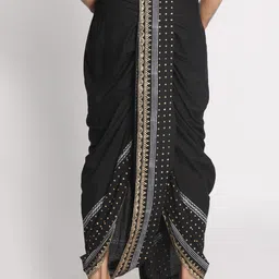 Nakshi Men Black & Grey Hand Block Printed Stitched Dhoti image 4