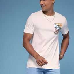 HERE&NOW Typography Printed Pure Cotton T-shirt image 4