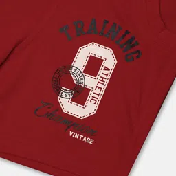 CHIMPRALA Unisex Kids Red Printed Mid-Rise Regular Shorts image 2