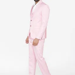 Wintage Men Pink Solid Single-Breasted Regular Fit Party Suit image 5
