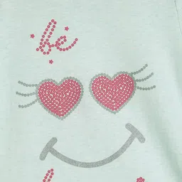 Kids On Board Girls Green Printed A-Line Top image 3