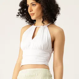 bebe Future Glam Keyhole Neck Backless Crop Top image 4