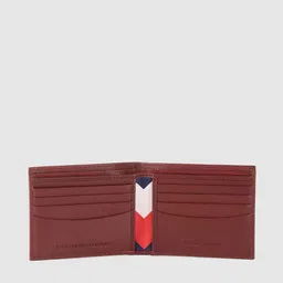 Tommy Hilfiger Men Burgundy Solid Leather Two Fold Wallet image 2