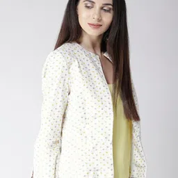 Sera Women Off White & Grey Printed Shrug image 2