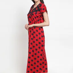 Secret Wish Red & Black Printed Maternity Nightdress image 4