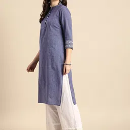 Anouk Mandarin Collar Pure Cotton Kurta image 5