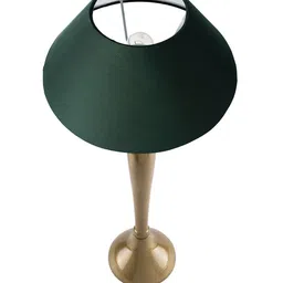 Homesake Gold-Toned & Green Solid Handcrafted Royal Ovoid Bedside Standard Lamp image 4