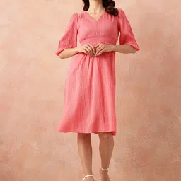 all about you Crinkled Smocked A-Line Dress image 3